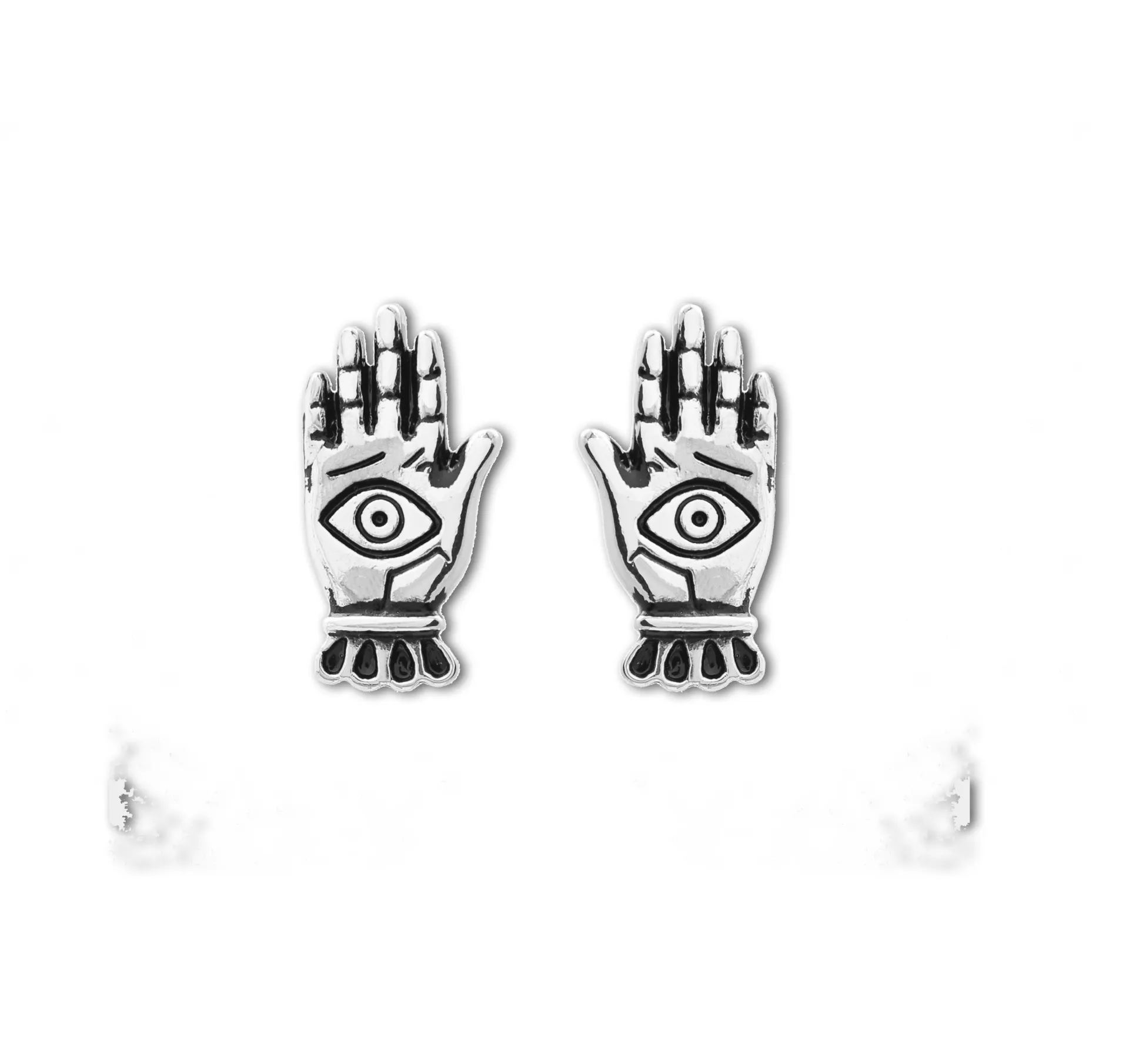 Brinco Eye Hand Prateado