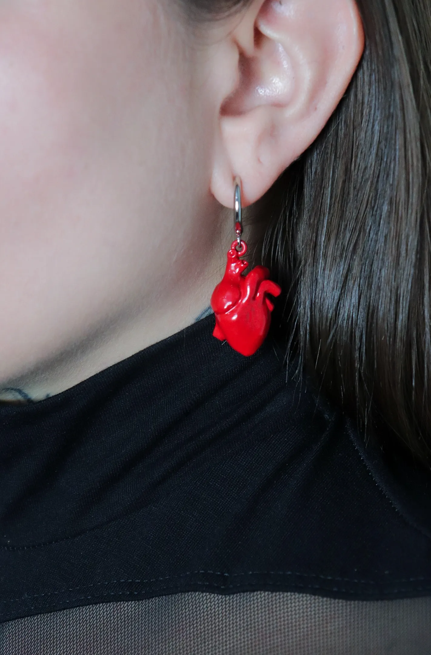 Brinco Argola Coação Anatômico Vermelho