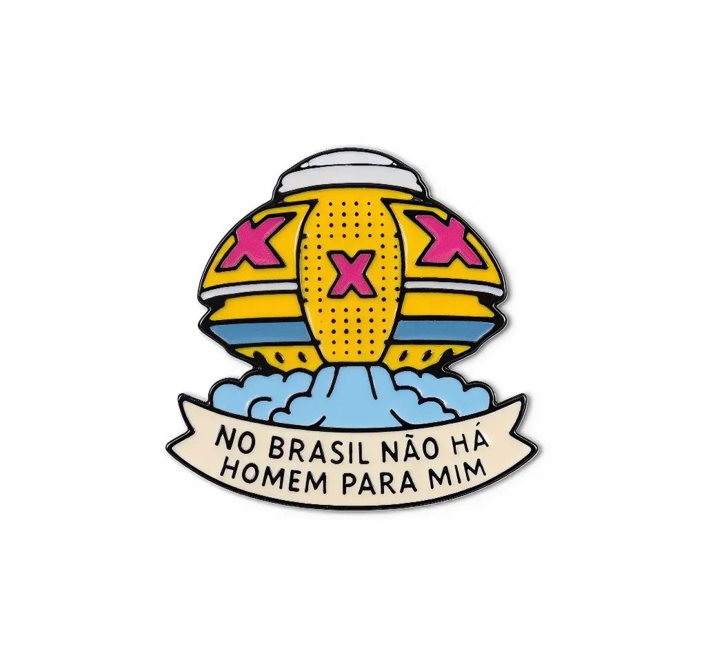 Pin de Metal Não Há Homem